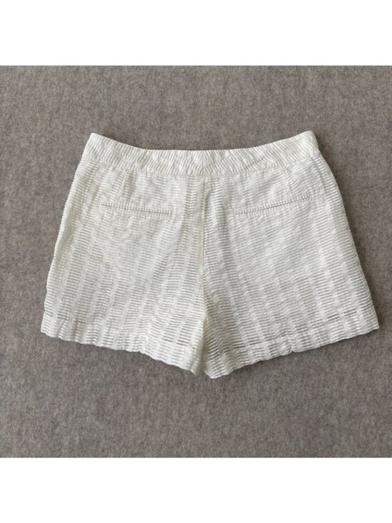 Rag & Bone 3" Shorts Womens 8 Cream Seersucker Mid Rise Cotton Nylon Lined - Picture 7 of 10